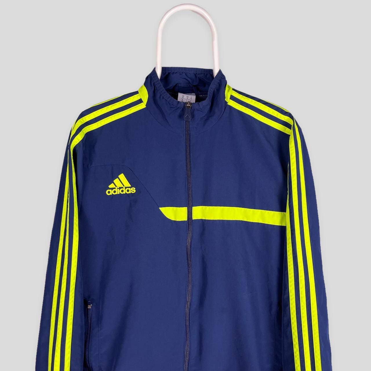 blue yellow adidas jacket