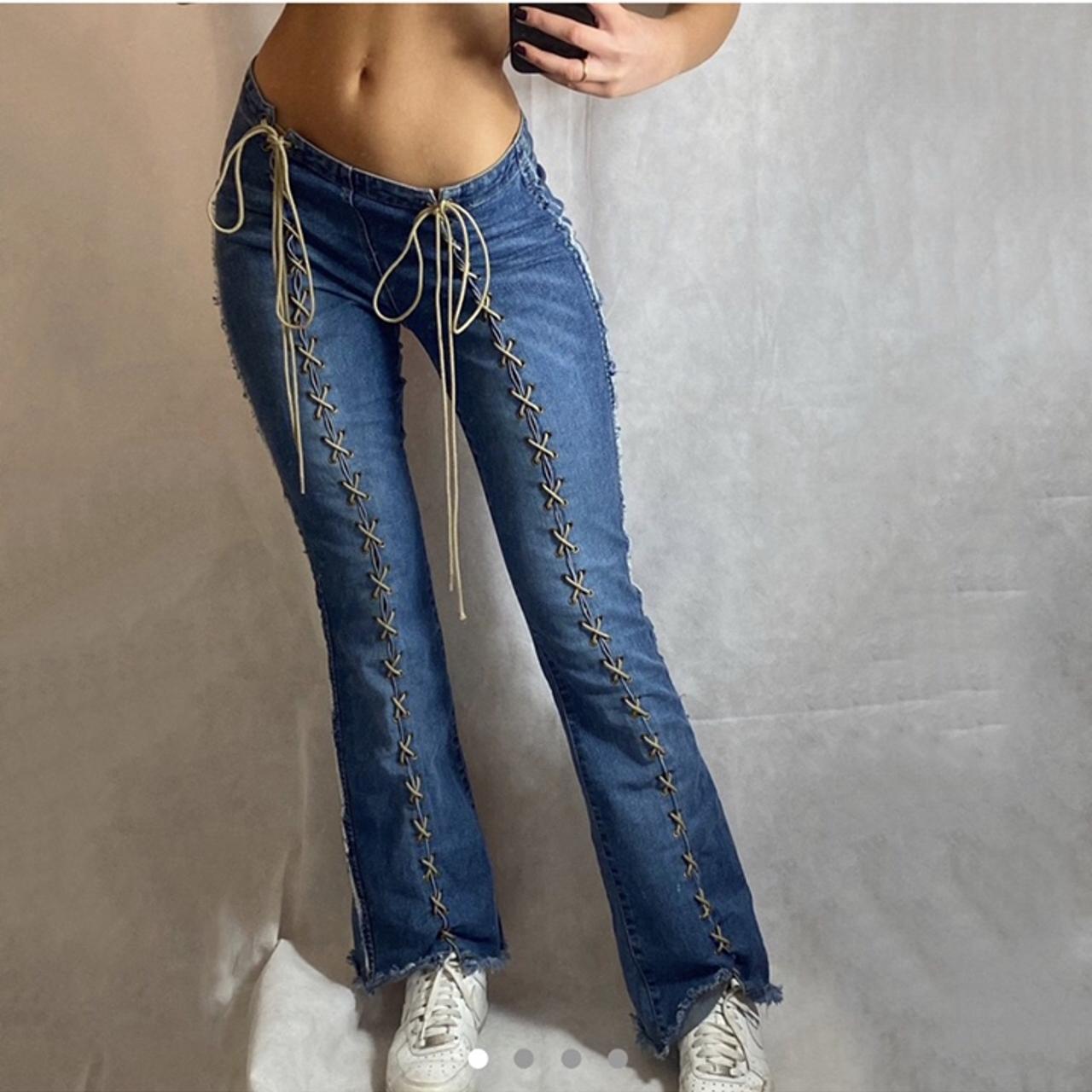 Amazing vintage 90s y2k bratz high waist blue denim - Depop