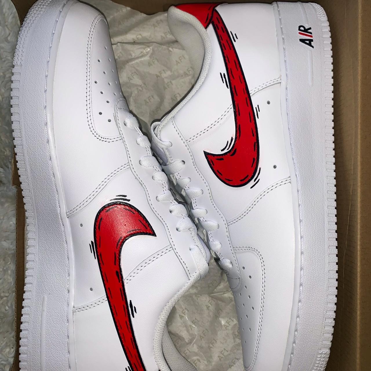 Custom Air Force 1 red Cartoon // Cartoon Effect 