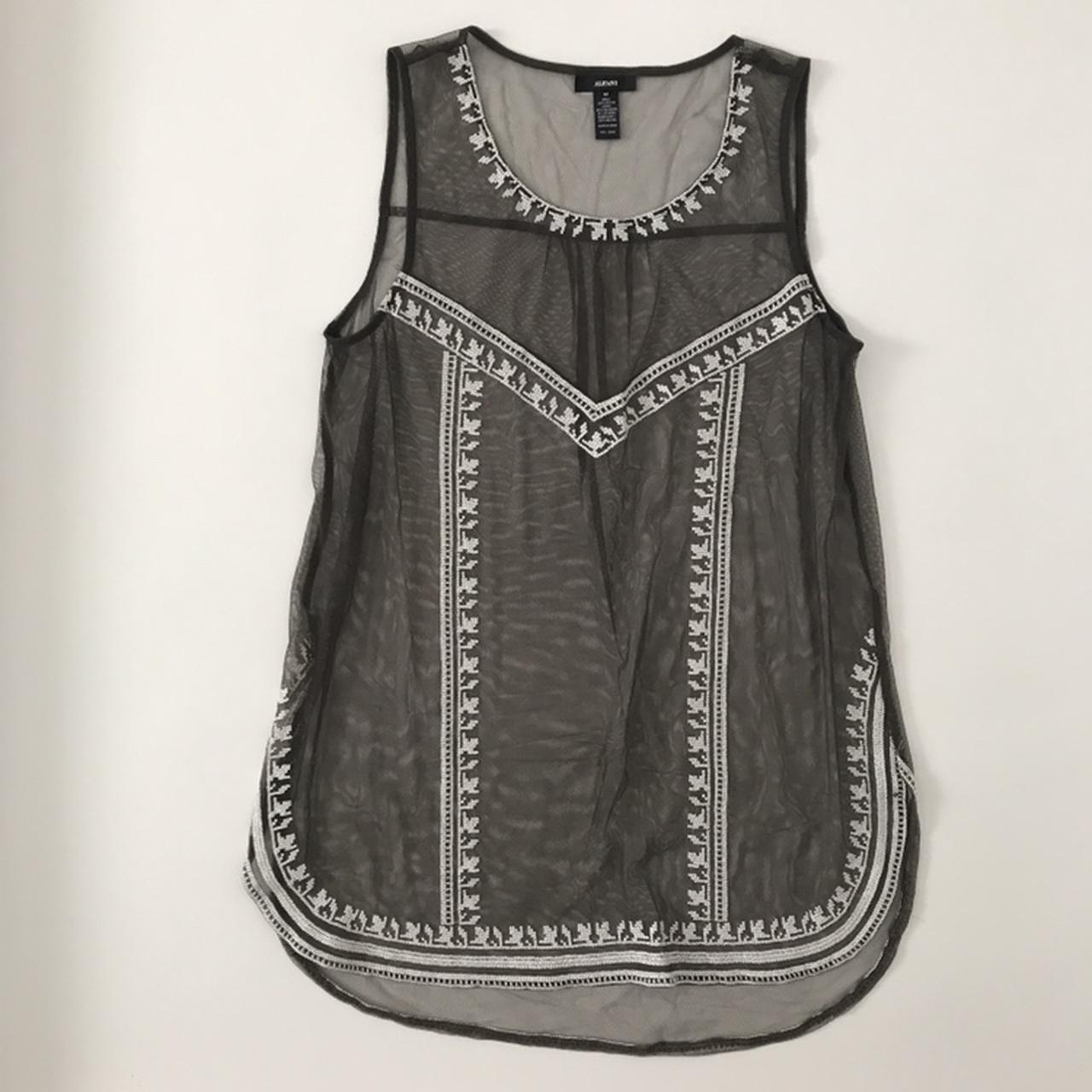 Sheer embroidered cover uptop 🦚 Brand is Alfani.... - Depop