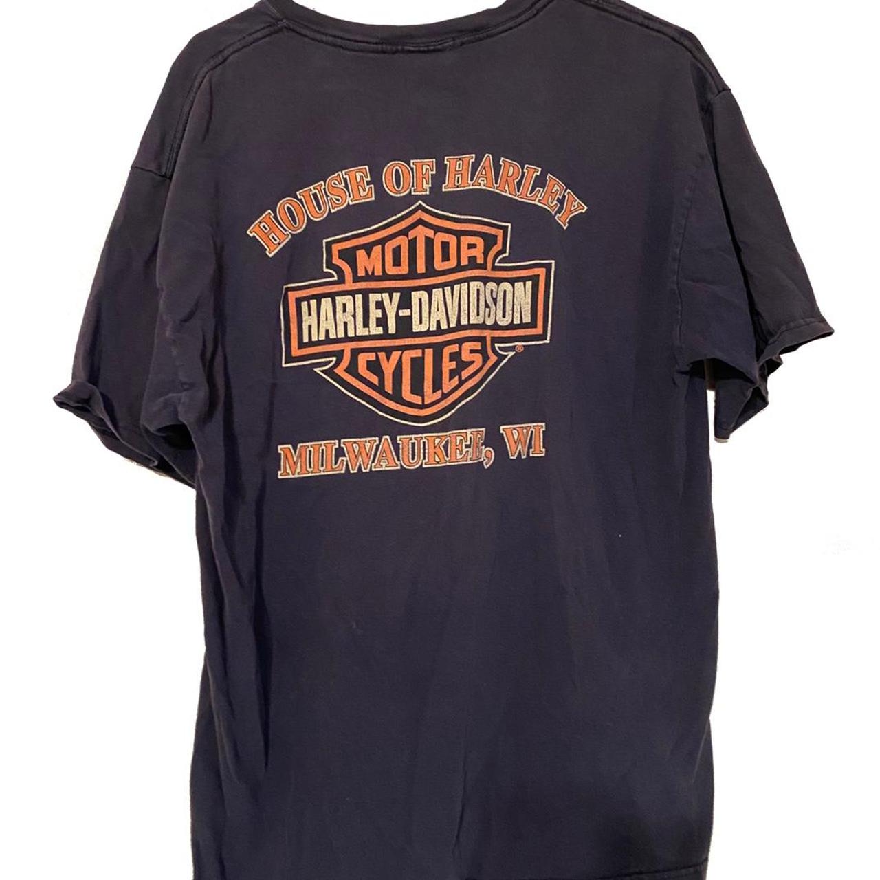 Harley Davidson Men's Navy T-shirt | Depop