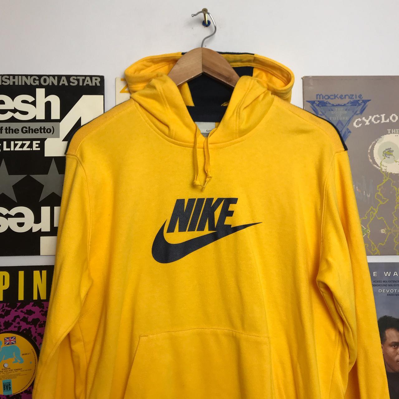 Nike Hoody Yellow 00s Deadstock with tags Size M... - Depop