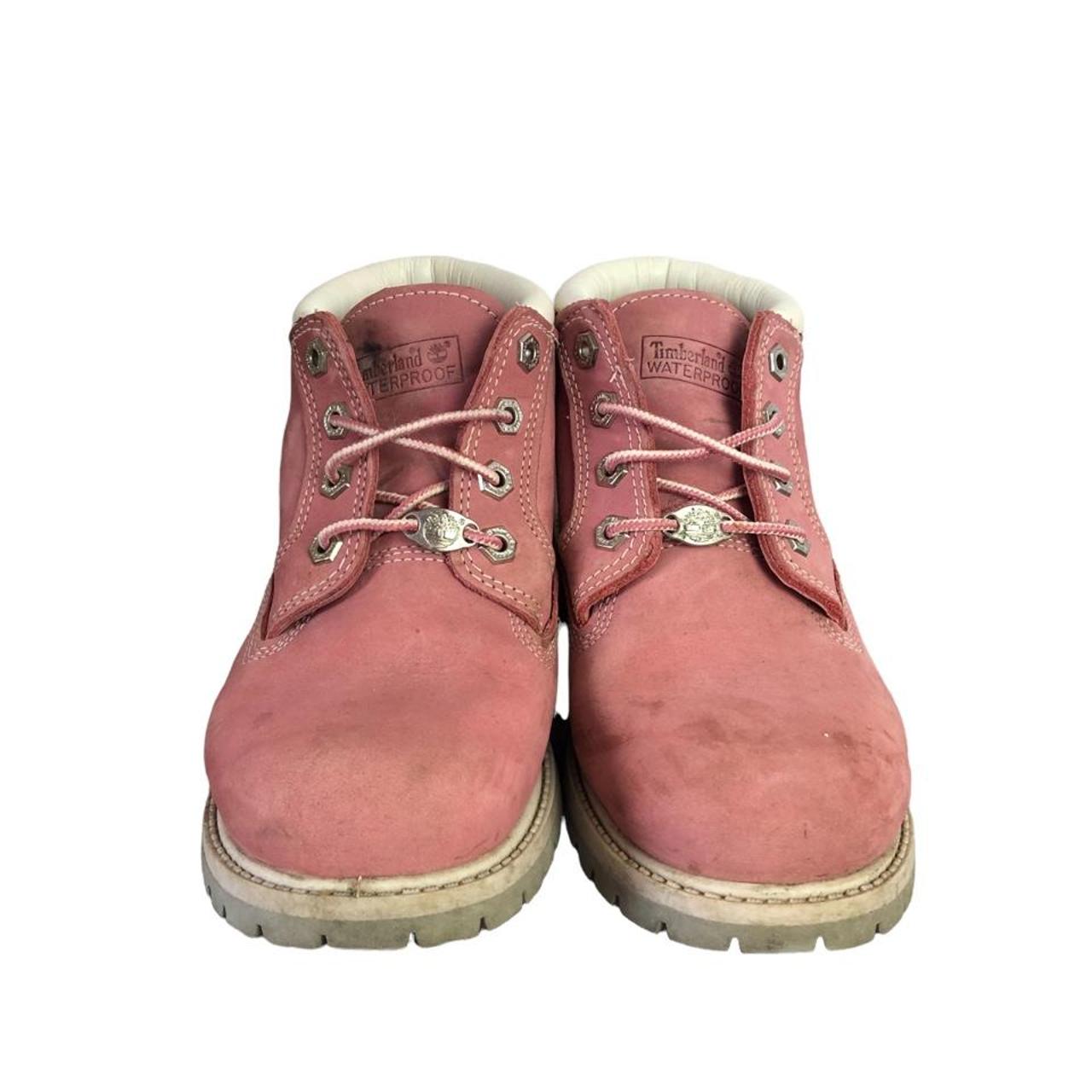 White and deals pink timberland boots