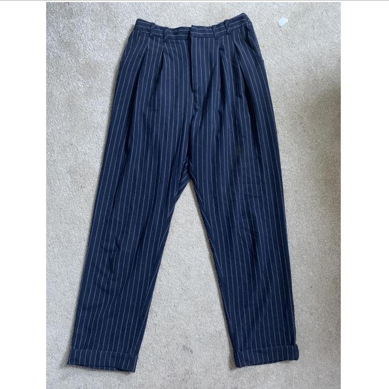 Urban outfitters pinstripe trousers. Super comfy and... - Depop