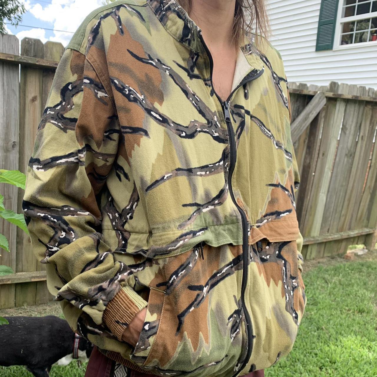 Vintage Predator Camouflage Hunting Outdoor Jacket Full Zip Brown Gray  Men's L 海外 即決 - スキル、知識