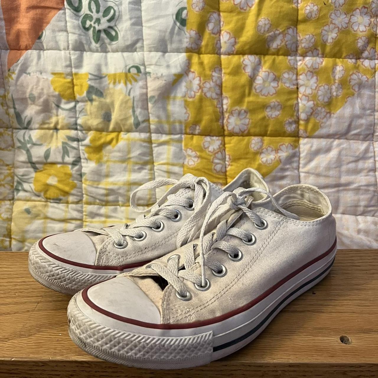 Converse Women's White and Black Trainers Depop