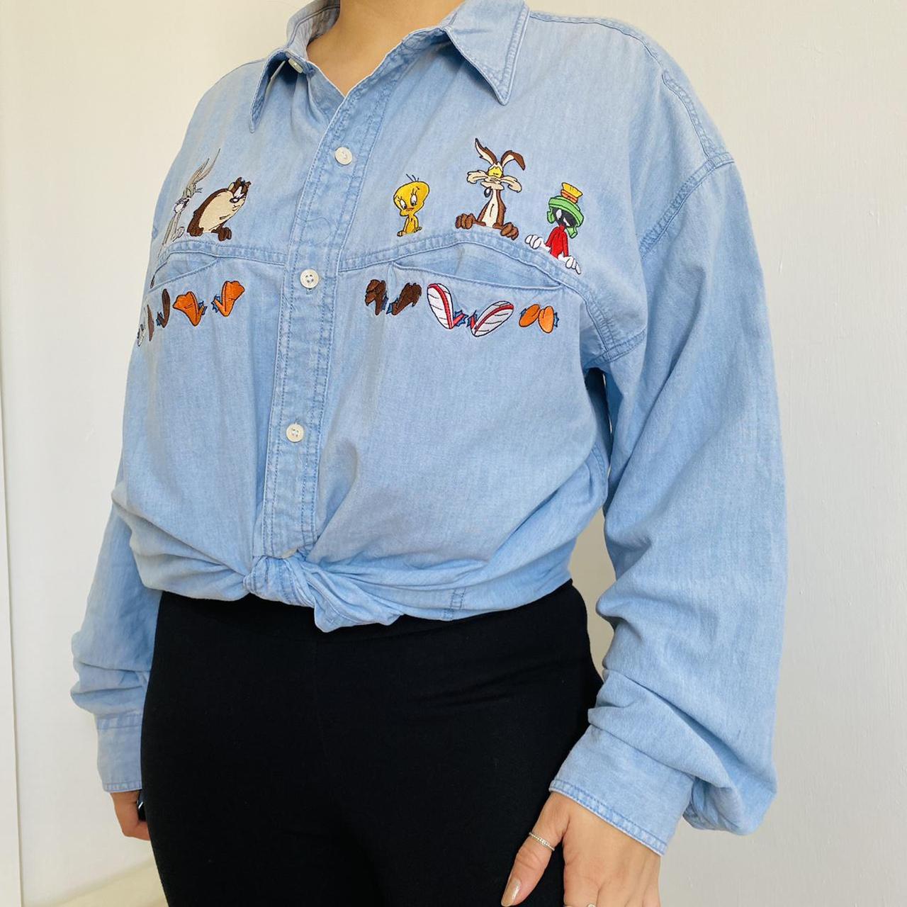 looney tunes button down shirt