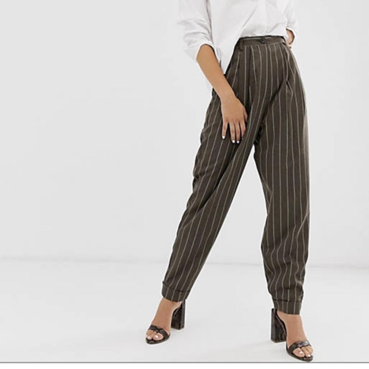 Pinstripe clearance tapered trousers