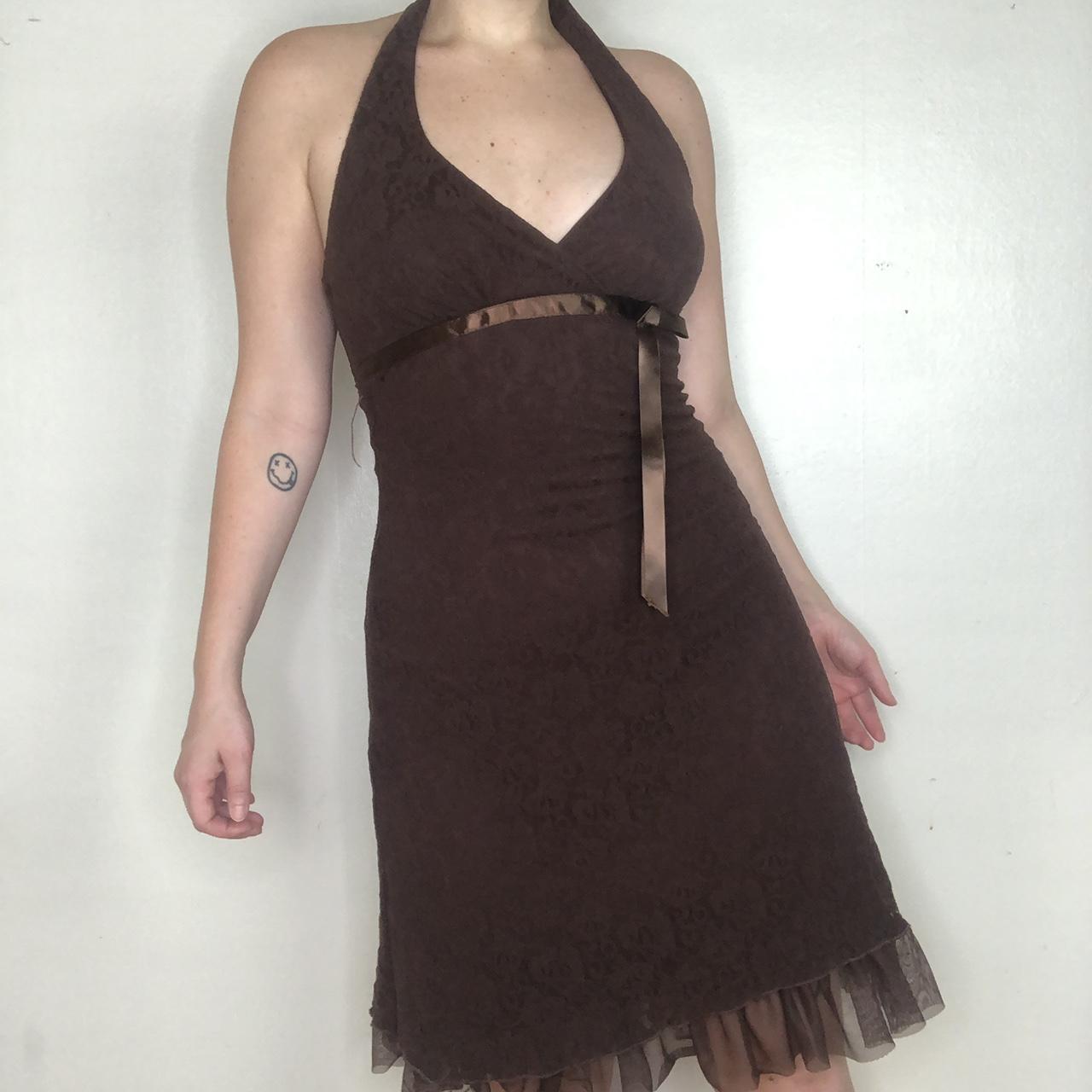 brown y2k dress