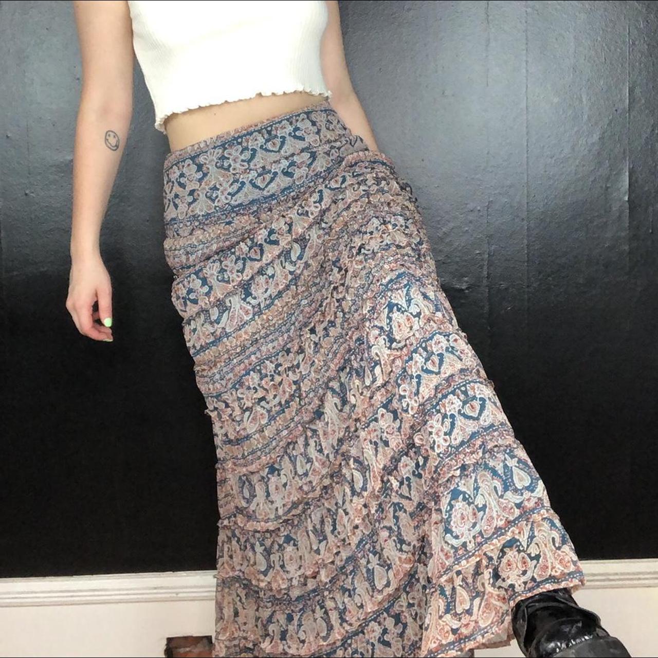 peasant style maxi skirt