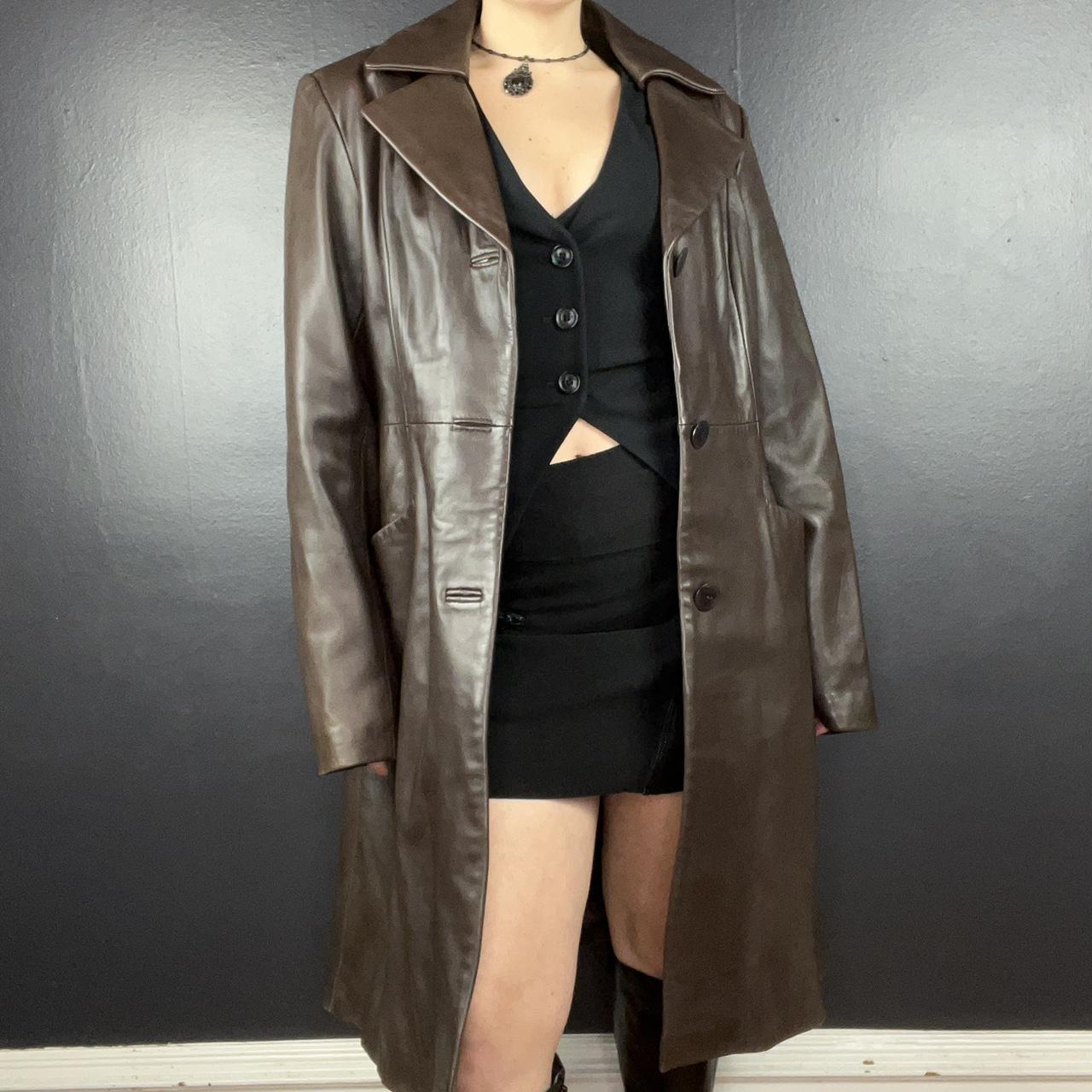 kenneth cole leather trench coat