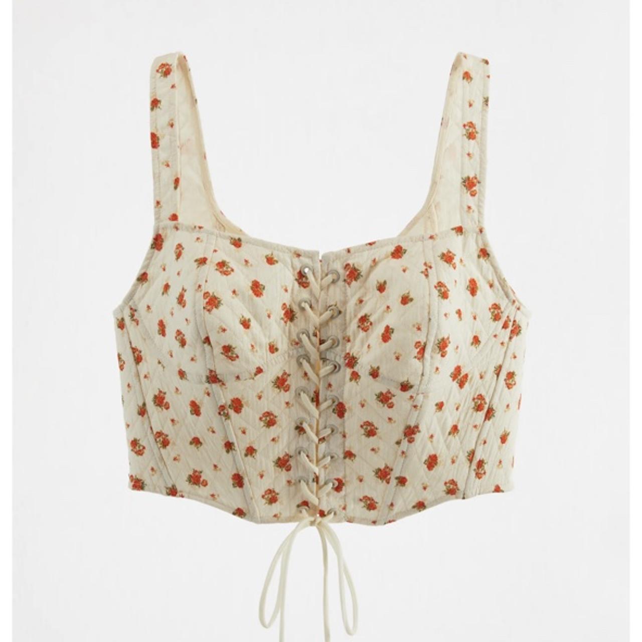 Zara floral quilted corset top , Worn once for a few