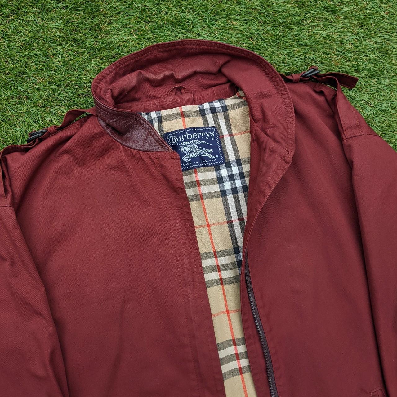 Burberry Men's Burgundy and Red Jacket | Depop