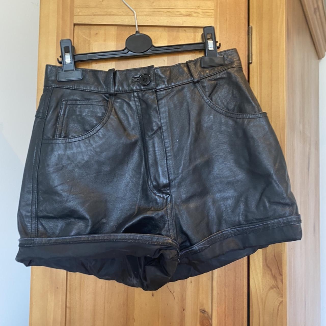 100% REAL LEATHER VINTAGE SHORTS - high waisted -... - Depop