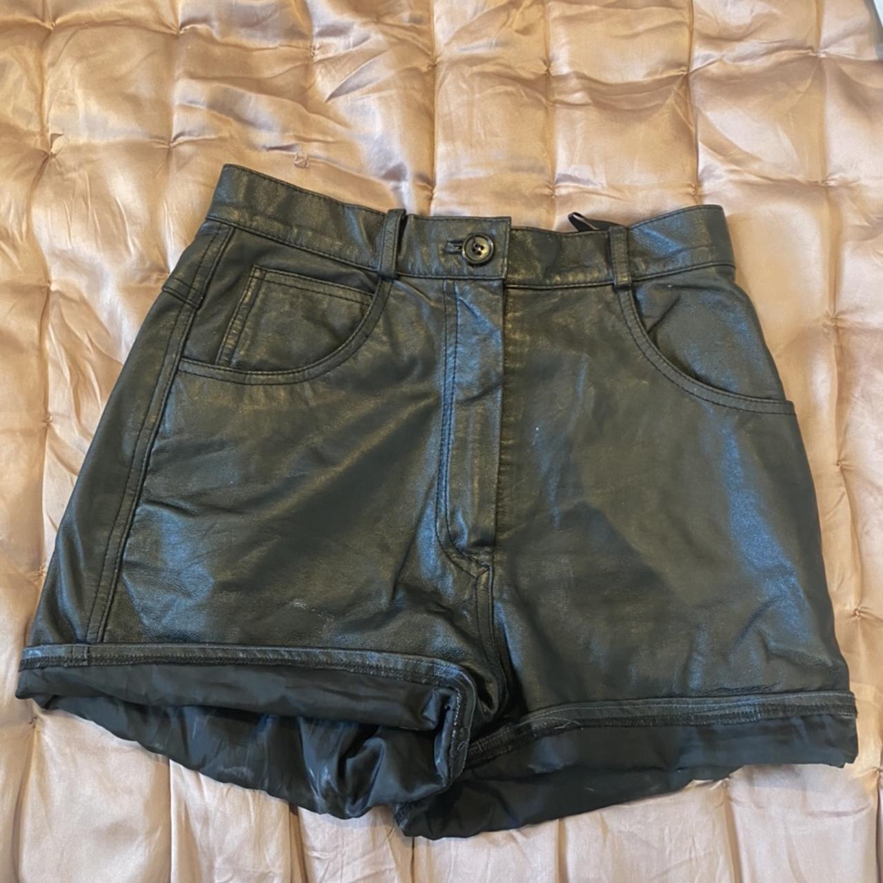 100% REAL LEATHER VINTAGE SHORTS - high waisted -... - Depop