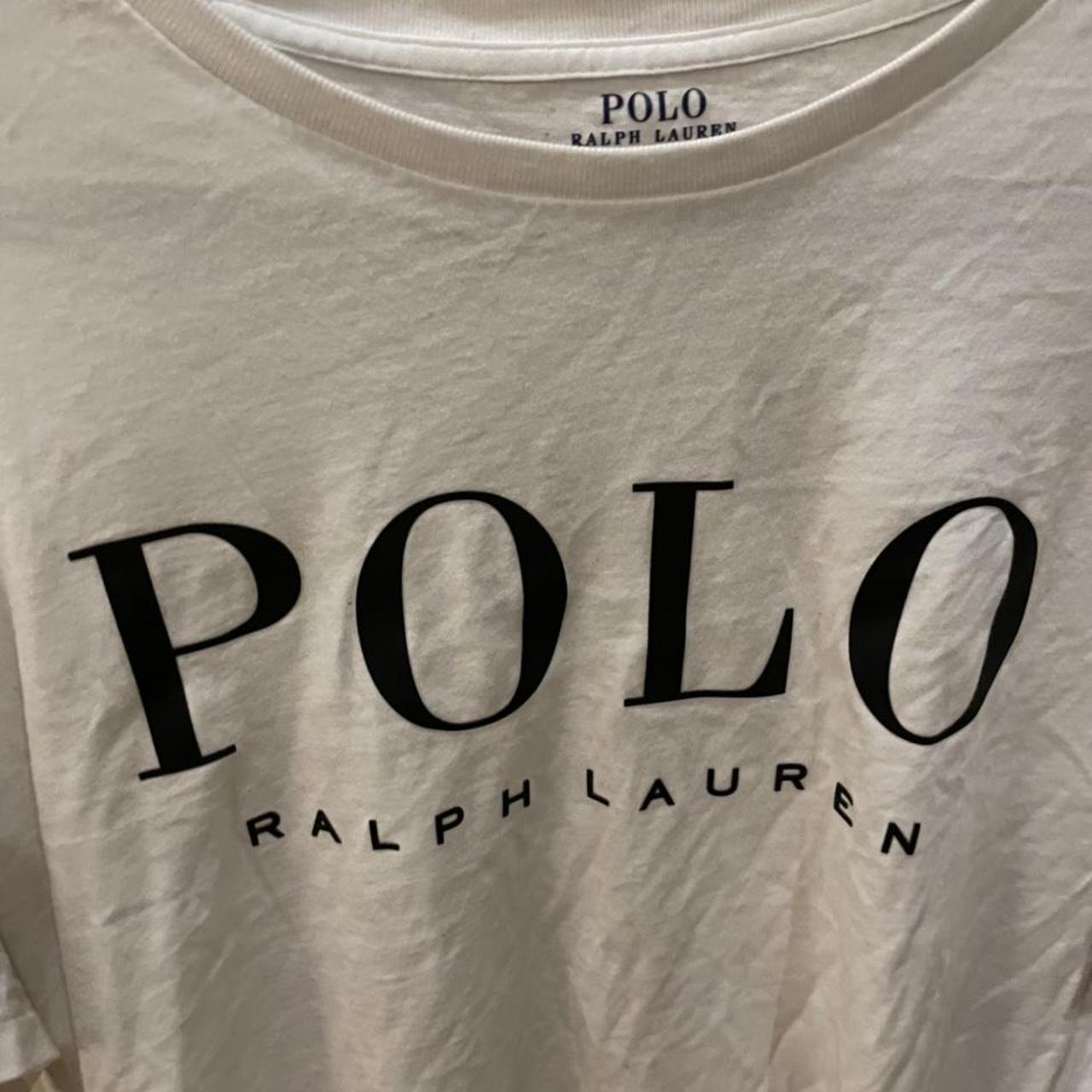 Ralph Lauren Men's White and Black T-shirt | Depop