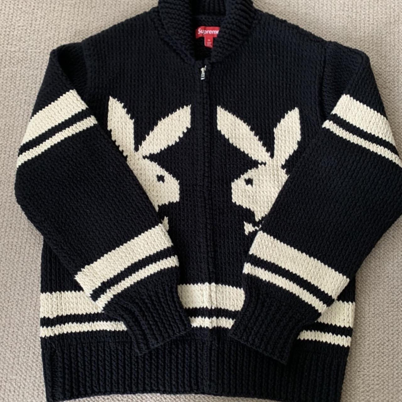 Supreme playboy shawl collar knitted sweater F/W...