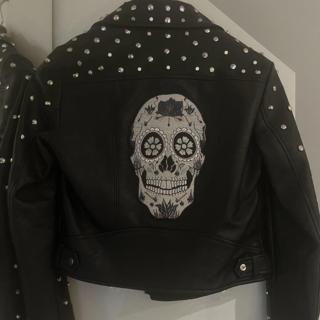 zara skull leather jacket