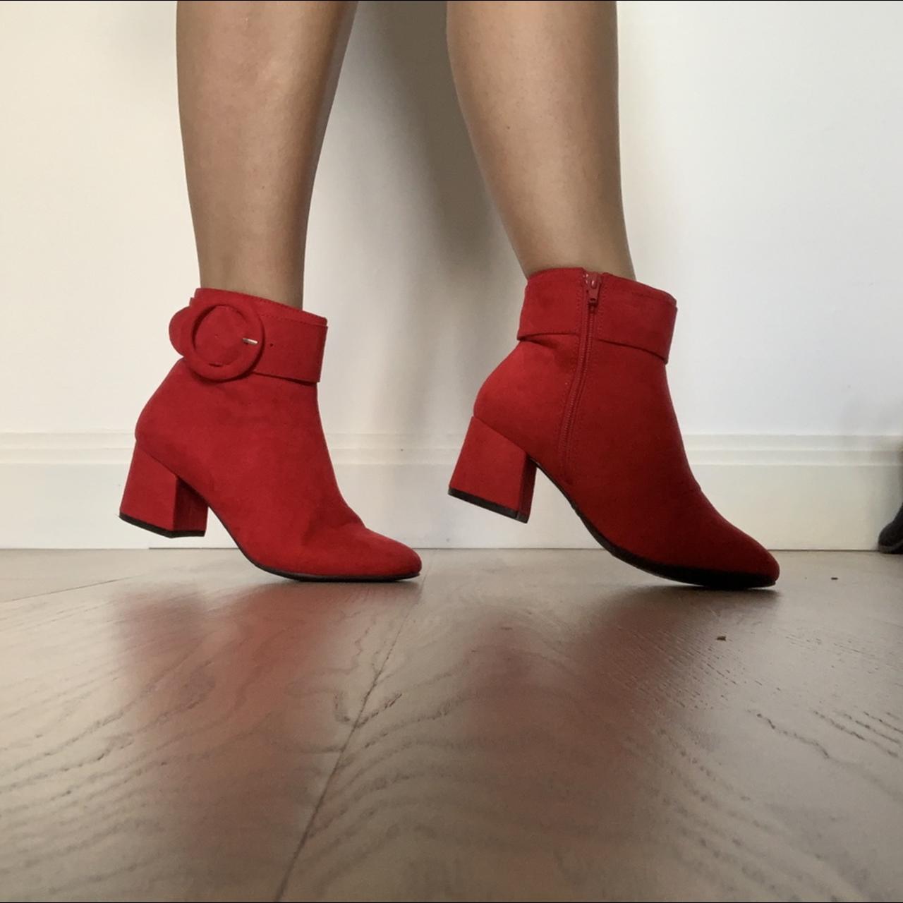 primark red ankle boots