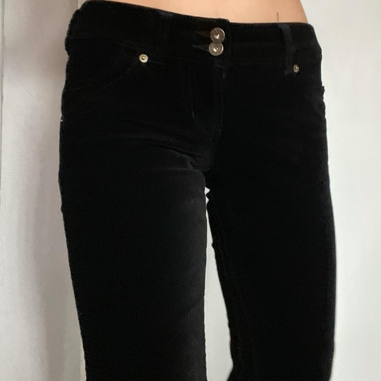 low rise black guess jeans (has a velvet... Depop