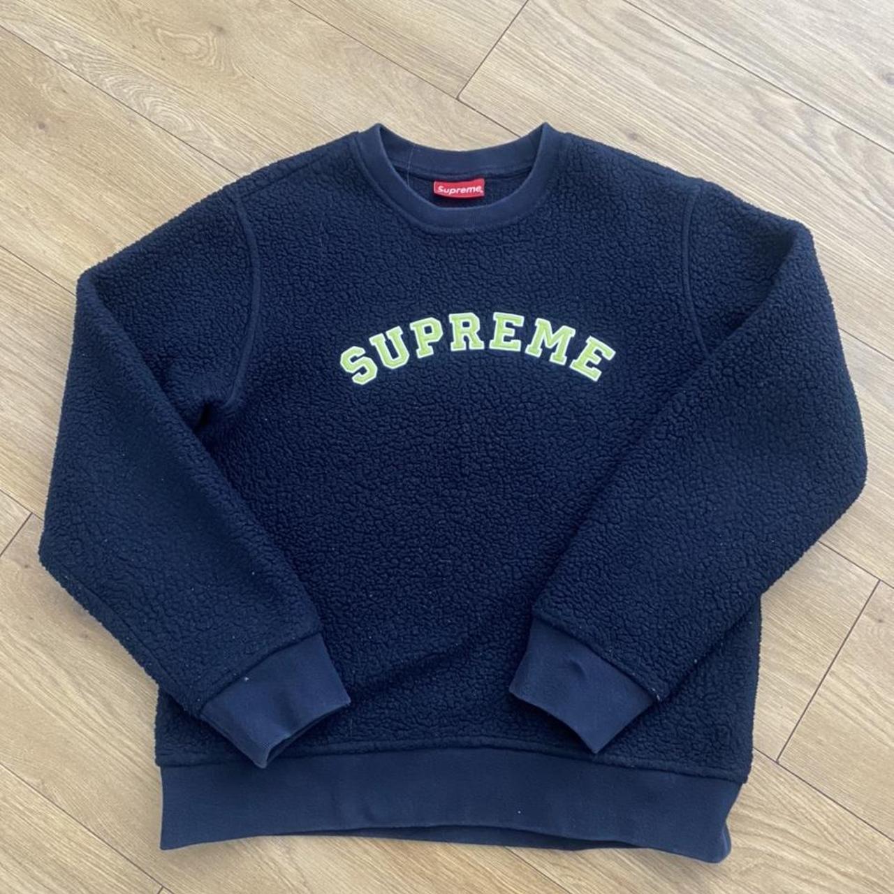 Navy Supreme Deep Pile Polartec Crewneck Excellent... - Depop