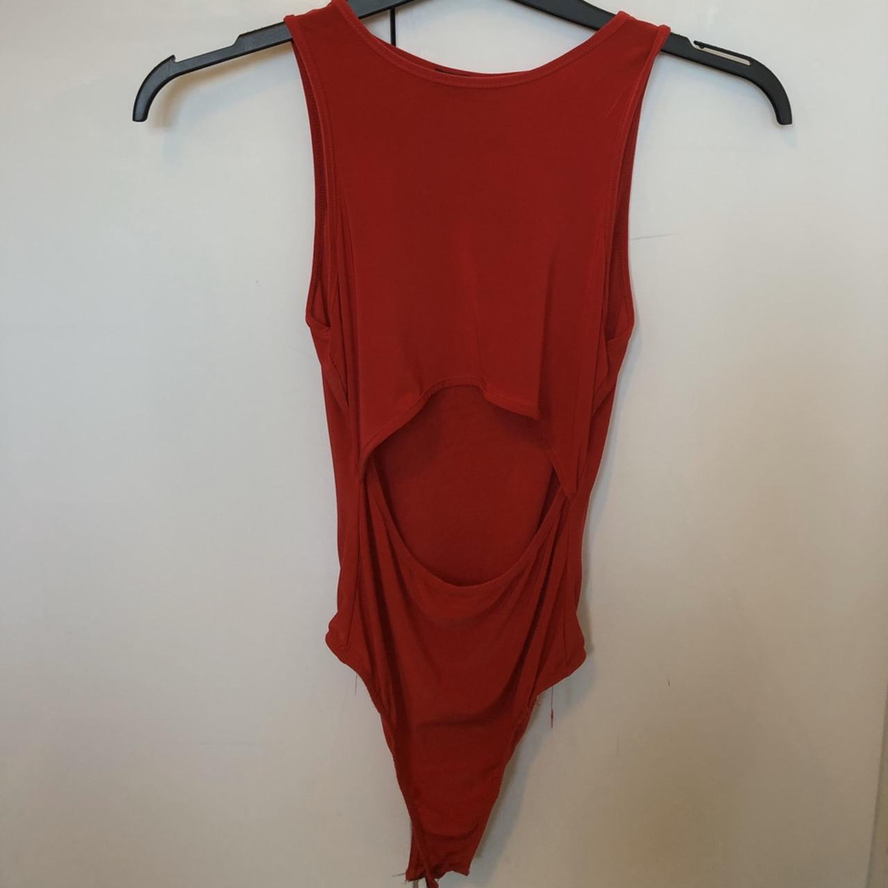 Red Slinky Underbust Cut Out Thong Bodysuit Pretty... Depop