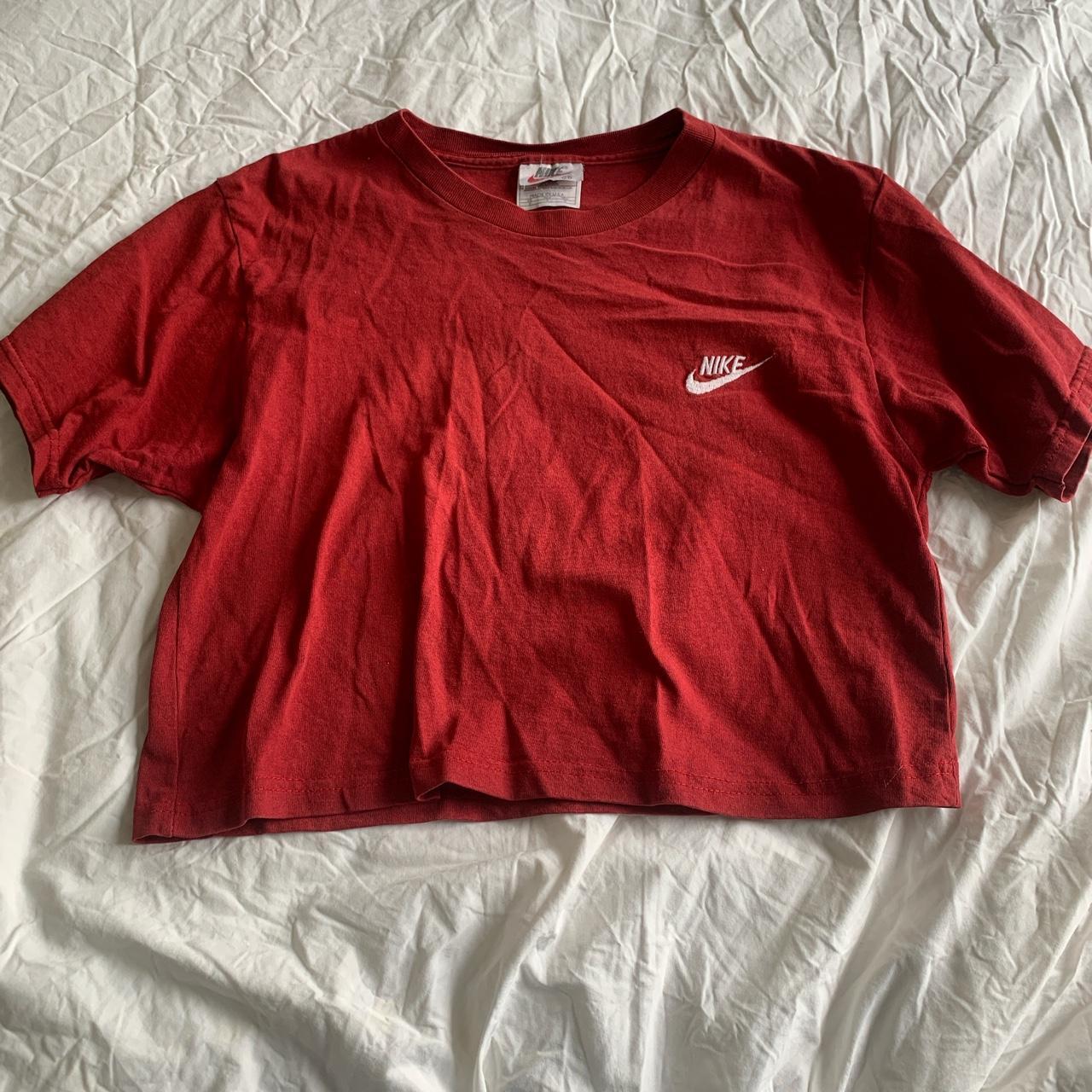 Vintage Nike crop Tshirt Made in the USA! Size... Depop