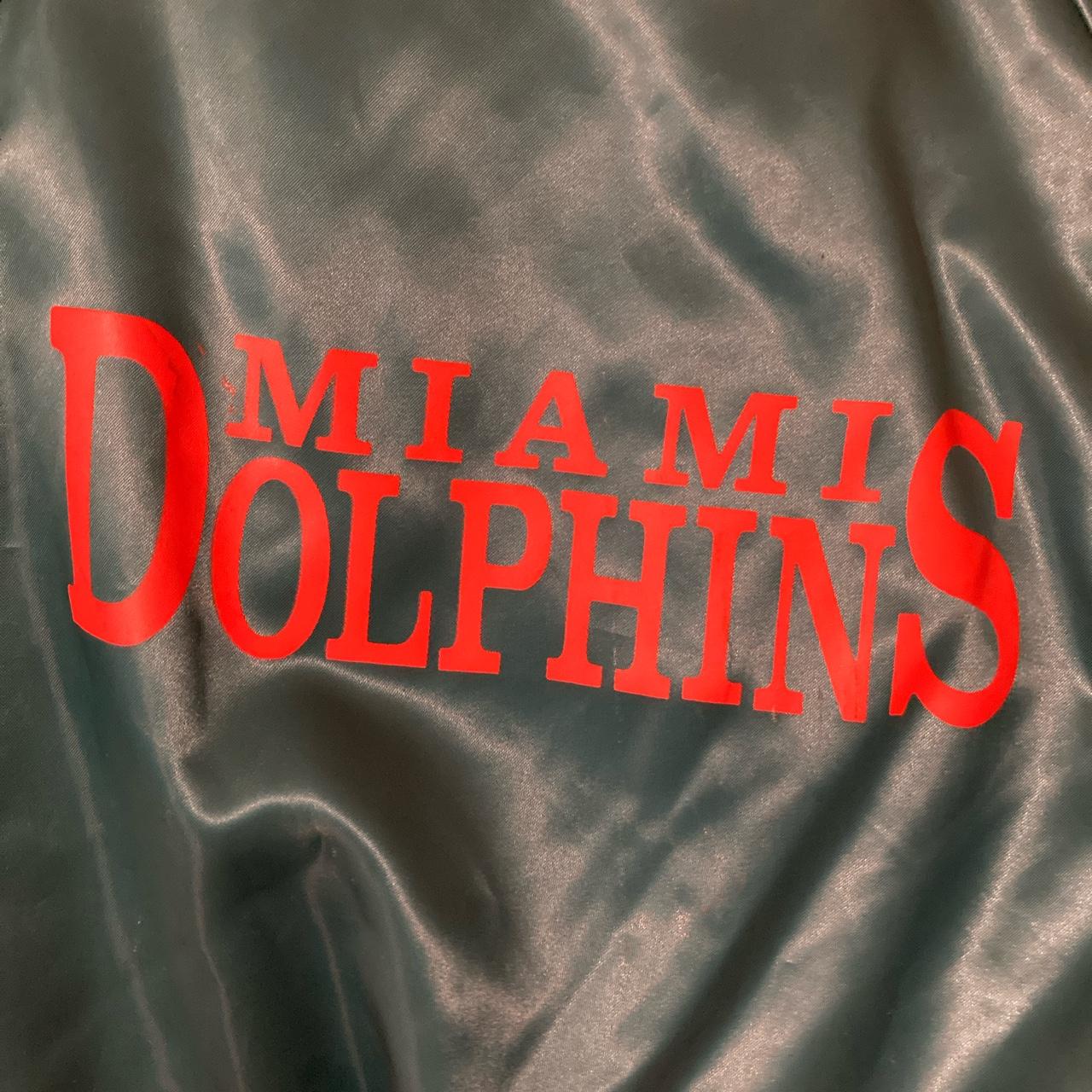 MIAMI DOLPHINS Vintage Bomber USA Jacket NFL Football Chalk Line