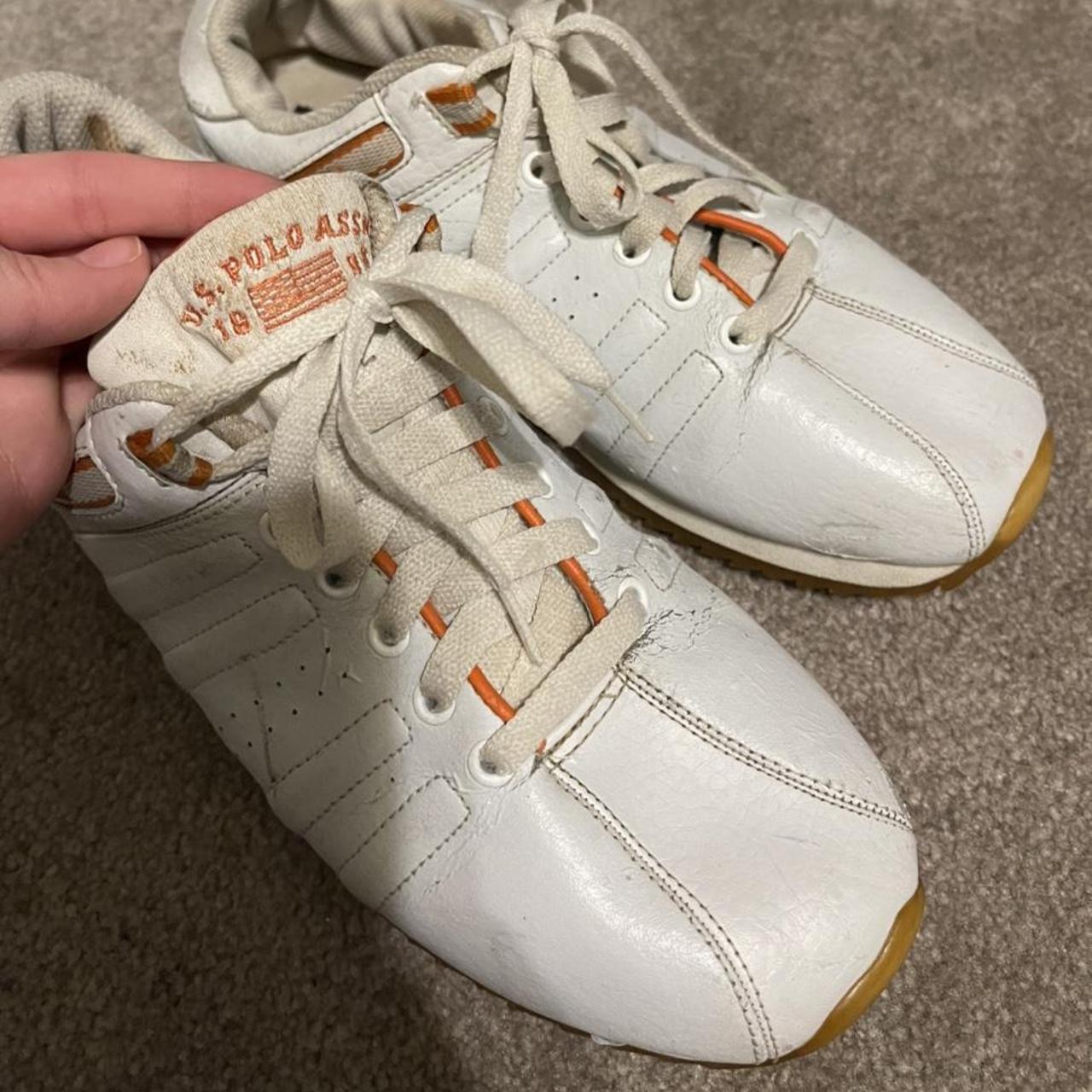 U.S. Polo Assn. Women's White and Orange Trainers (4)