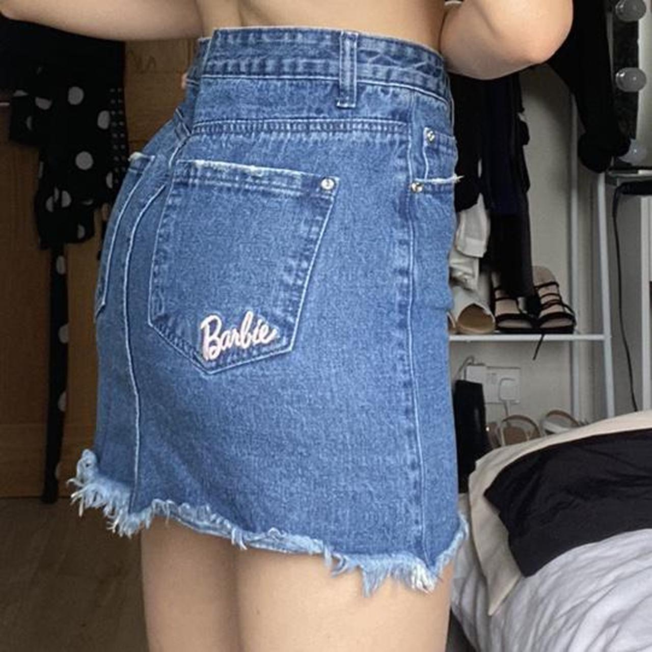 Blue denim barbie x Missguided skirt size 6. Is... - Depop