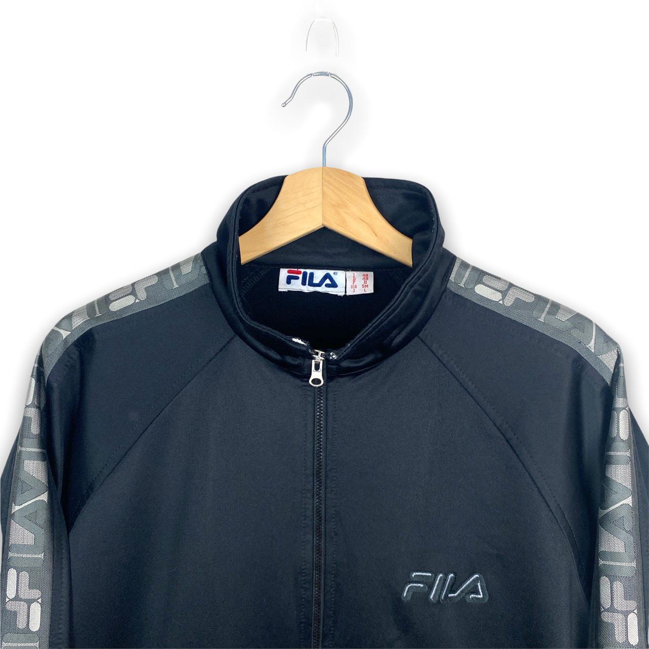 Fila Men's Black and Grey Jacket | Depop