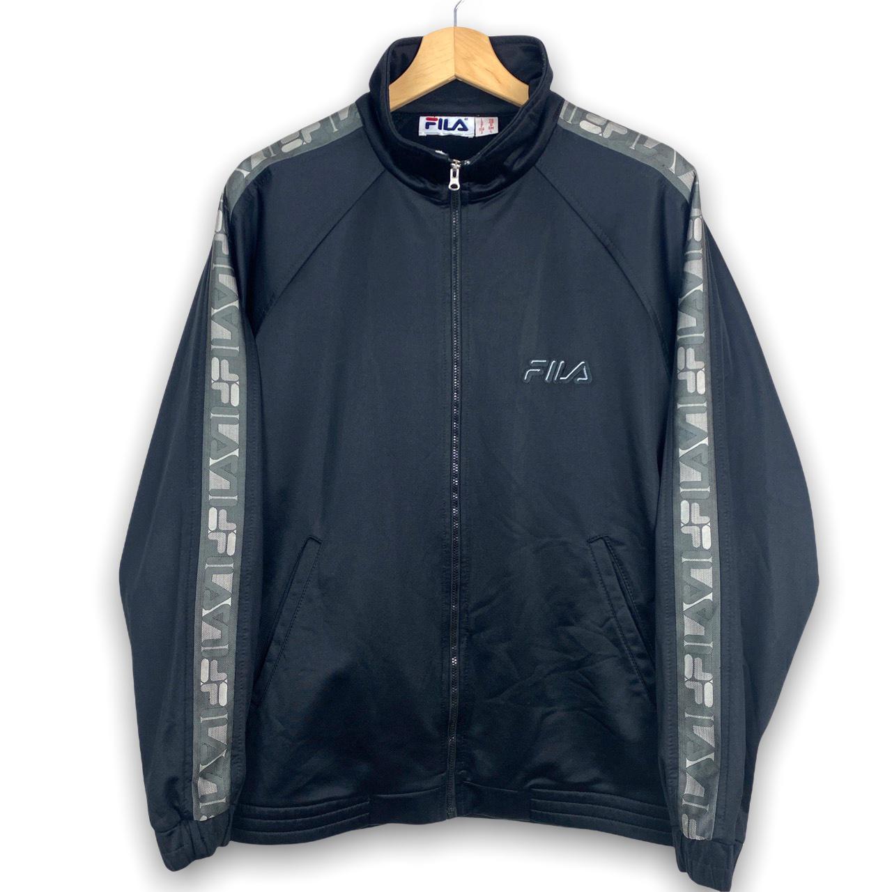 Fila Men's Black and Grey Jacket | Depop