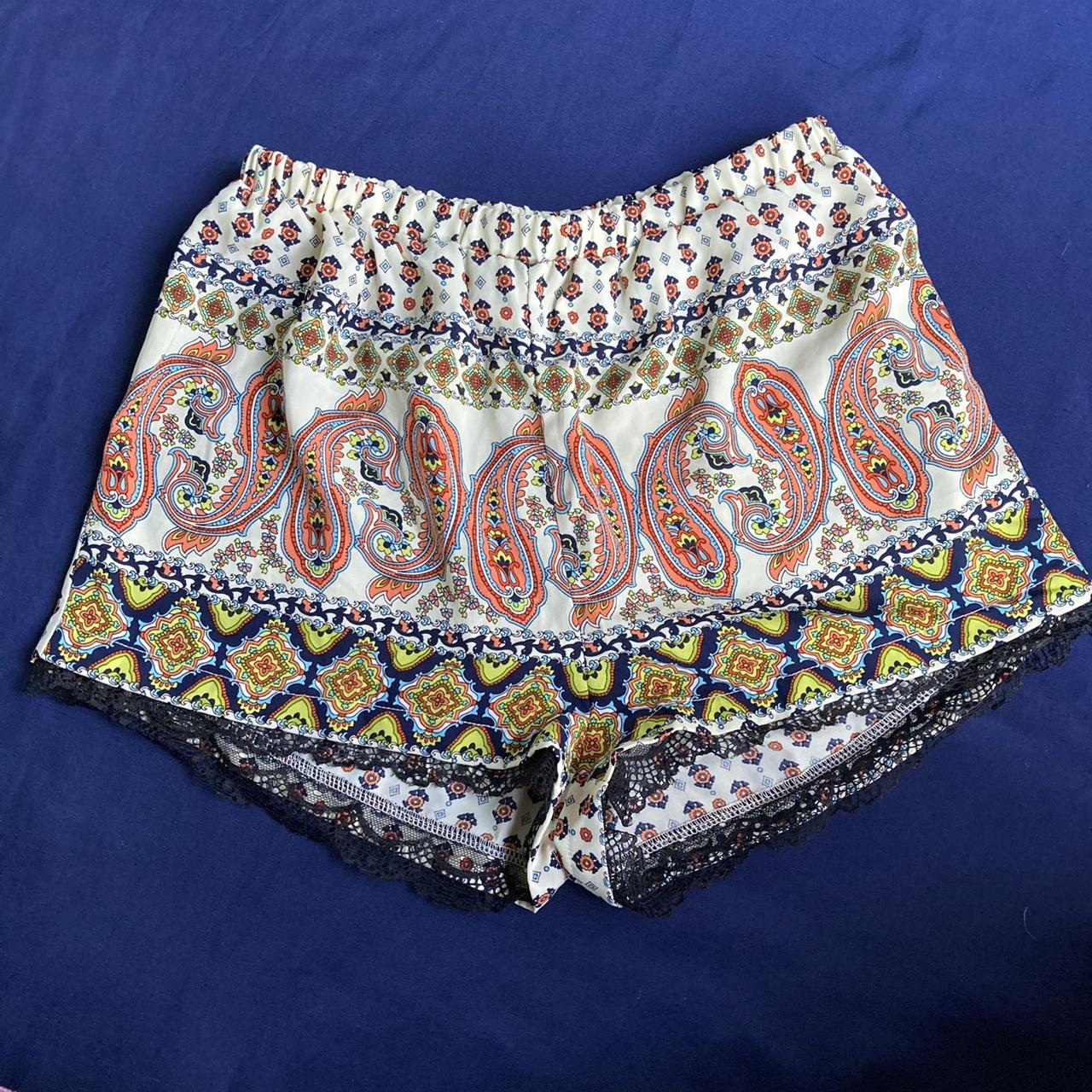 Paisley shorts Has lace trim & very sheer. Great... - Depop