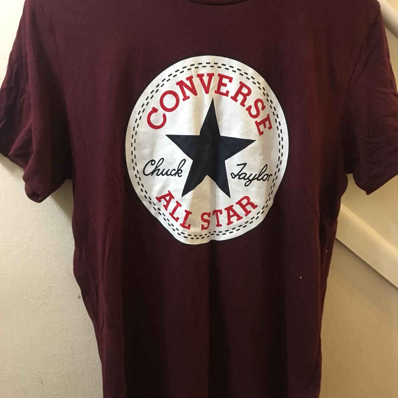 burgundy converse shirt