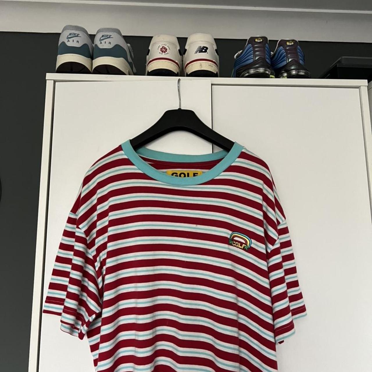 golf wang rainbow striped shirt