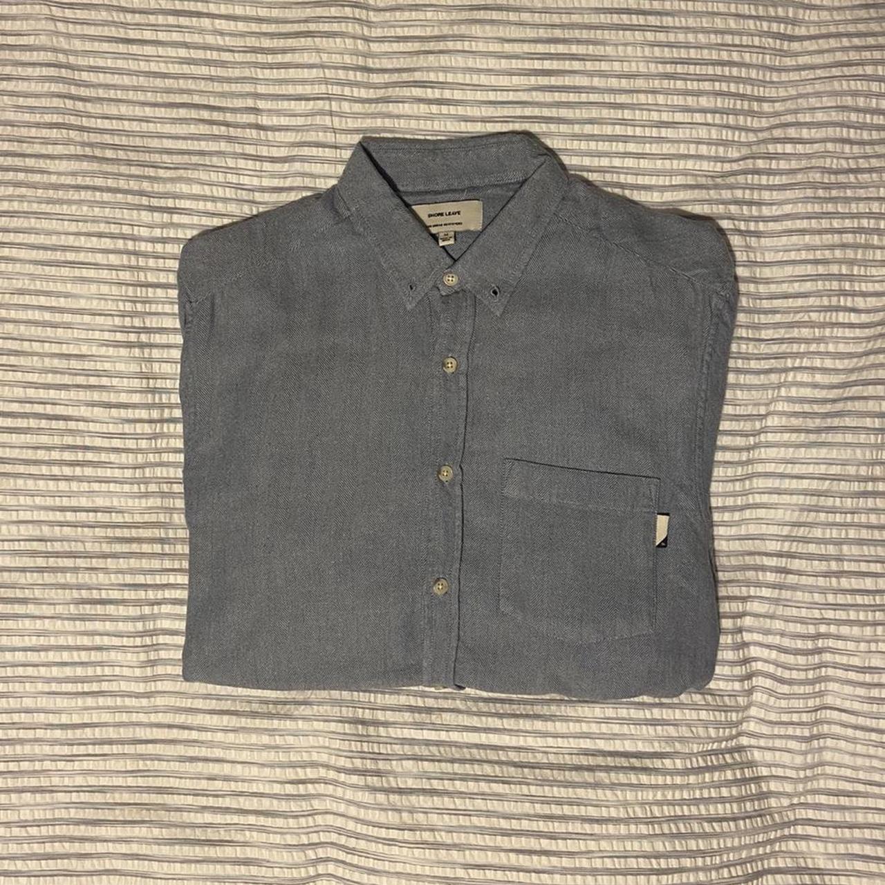 Urban Outfitters Men's Grey and Blue Shirt | Depop