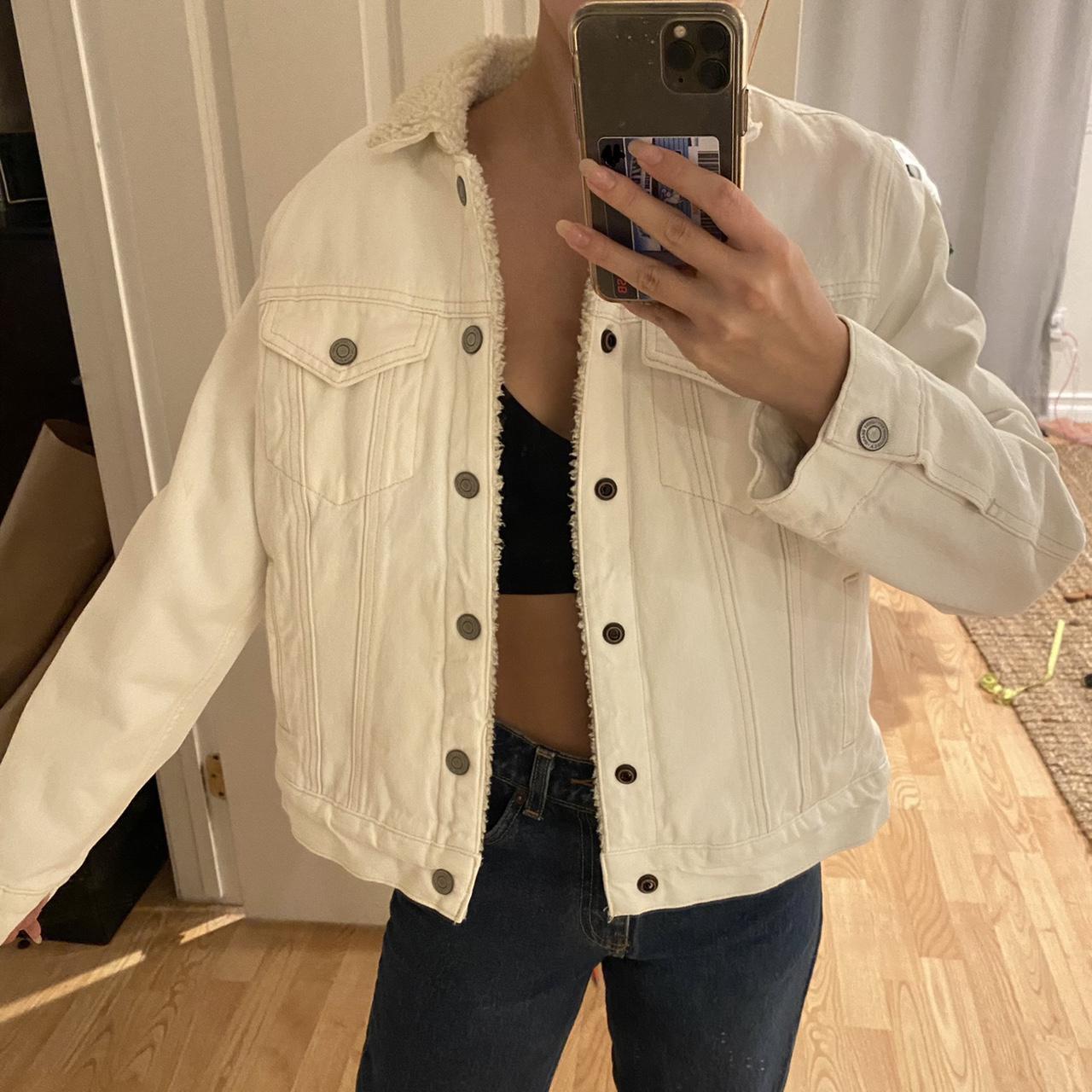 lucky brand white denim jacket