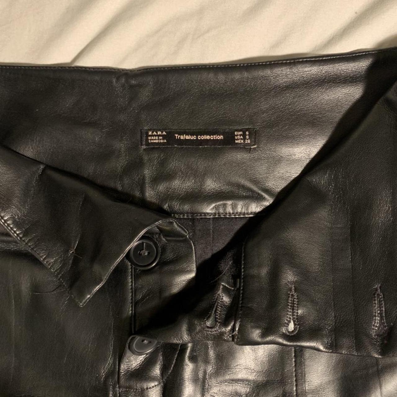 zara leather cargo pants