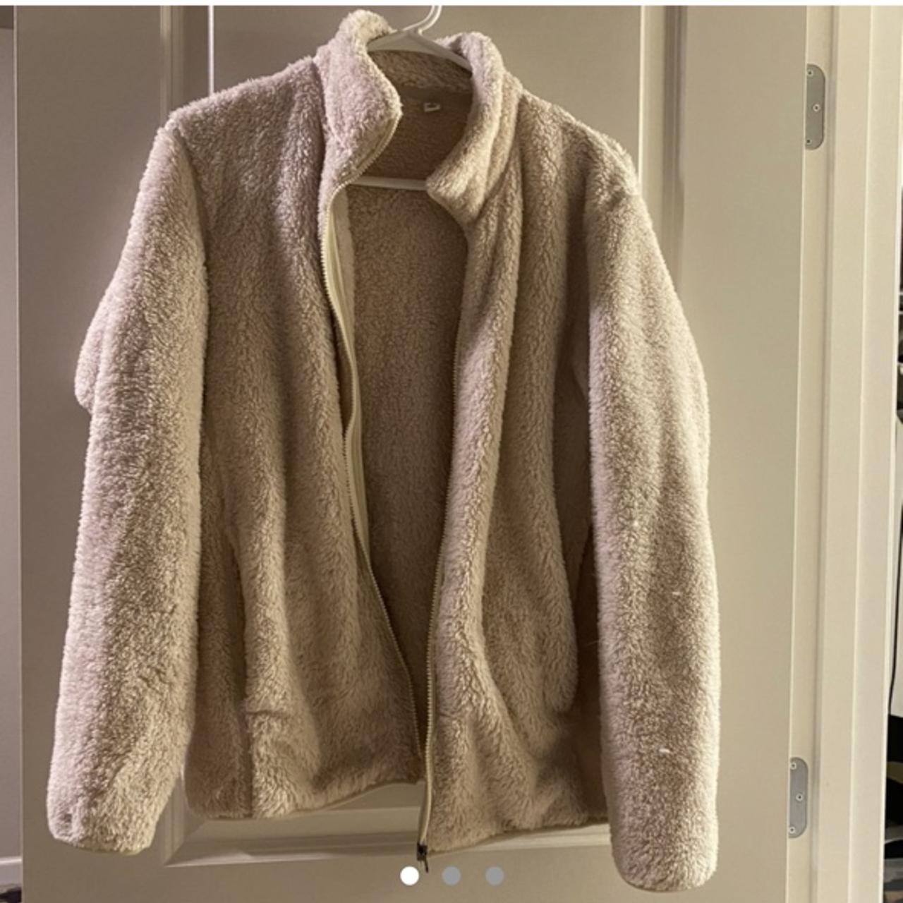 uniqlo teddy jacket - super fuzzy material - i’m... - Depop