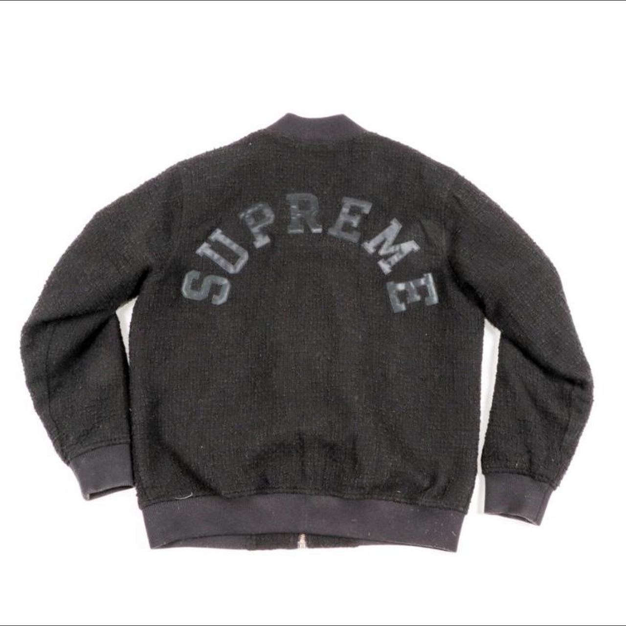 Supreme Black Boucle Bomber Jacket Supreme Arc on