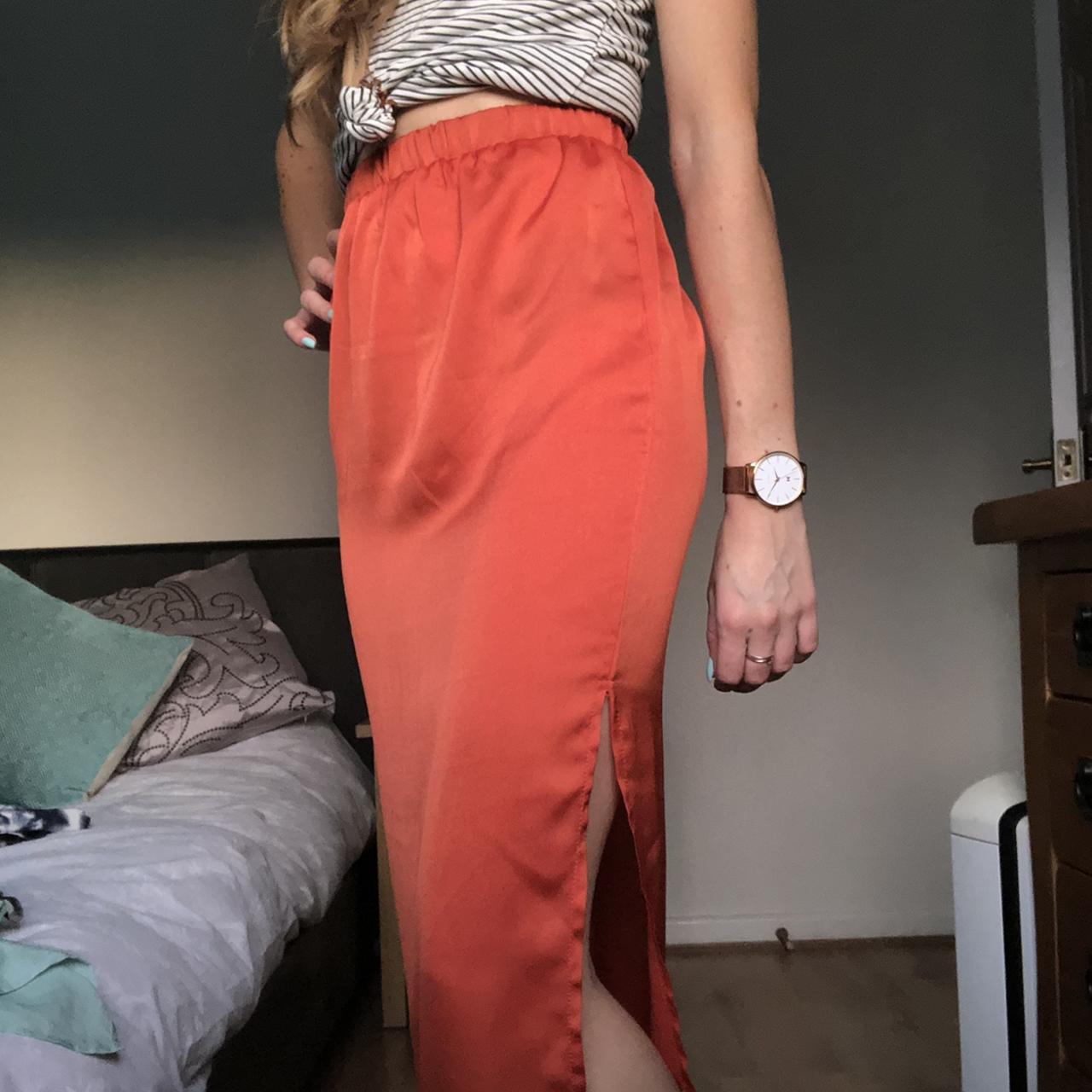 Missguided red midi skirt best sale