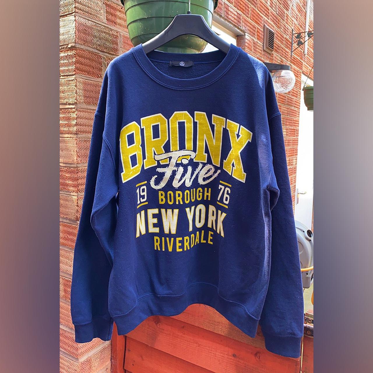 men-s-navy-and-yellow-sweatshirt-depop