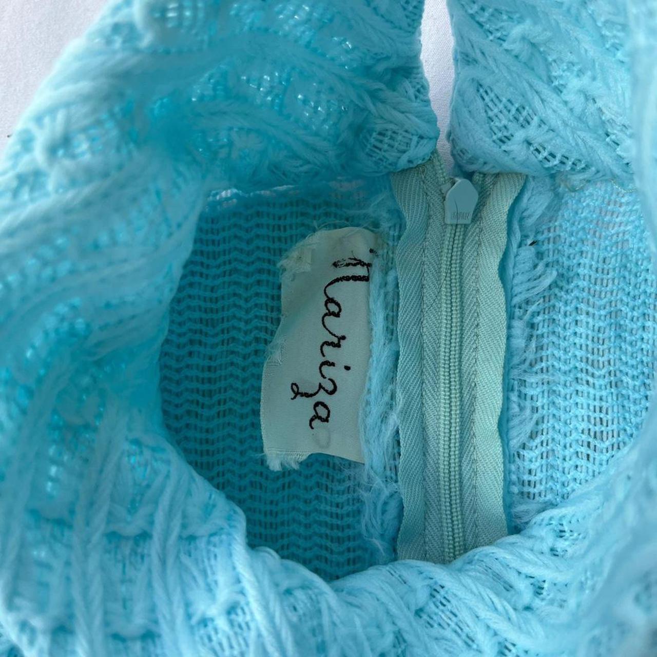 1960s Baby Blue Sweater Dress Measurements are... Depop