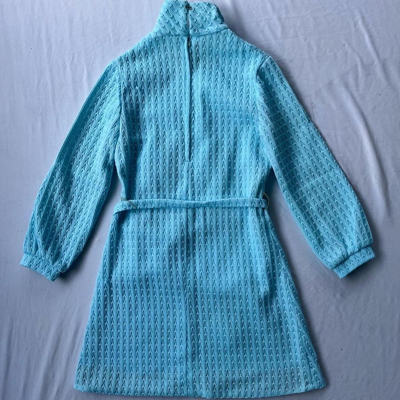 1960s Baby Blue Sweater Dress Measurements are... Depop