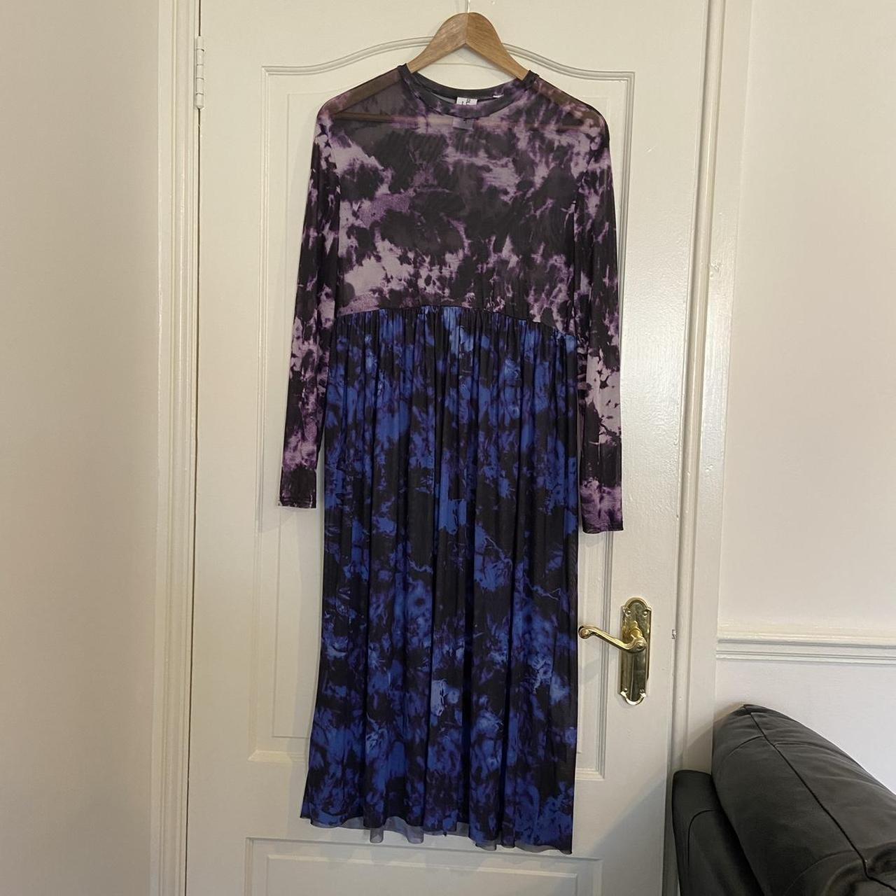 Collusion Women's Black and Purple Dress | Depop