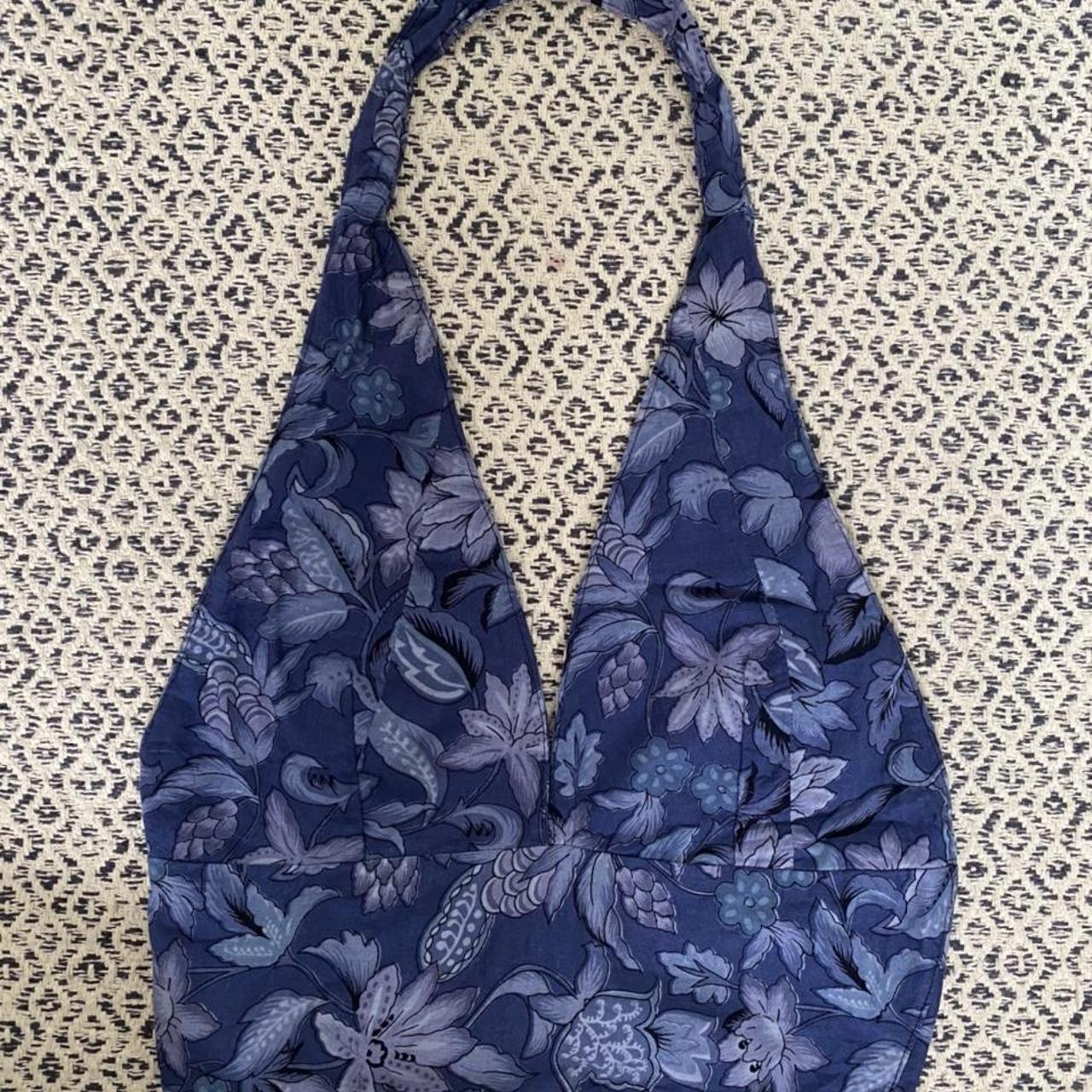 Blue floral halter neck top Brand new with... Depop
