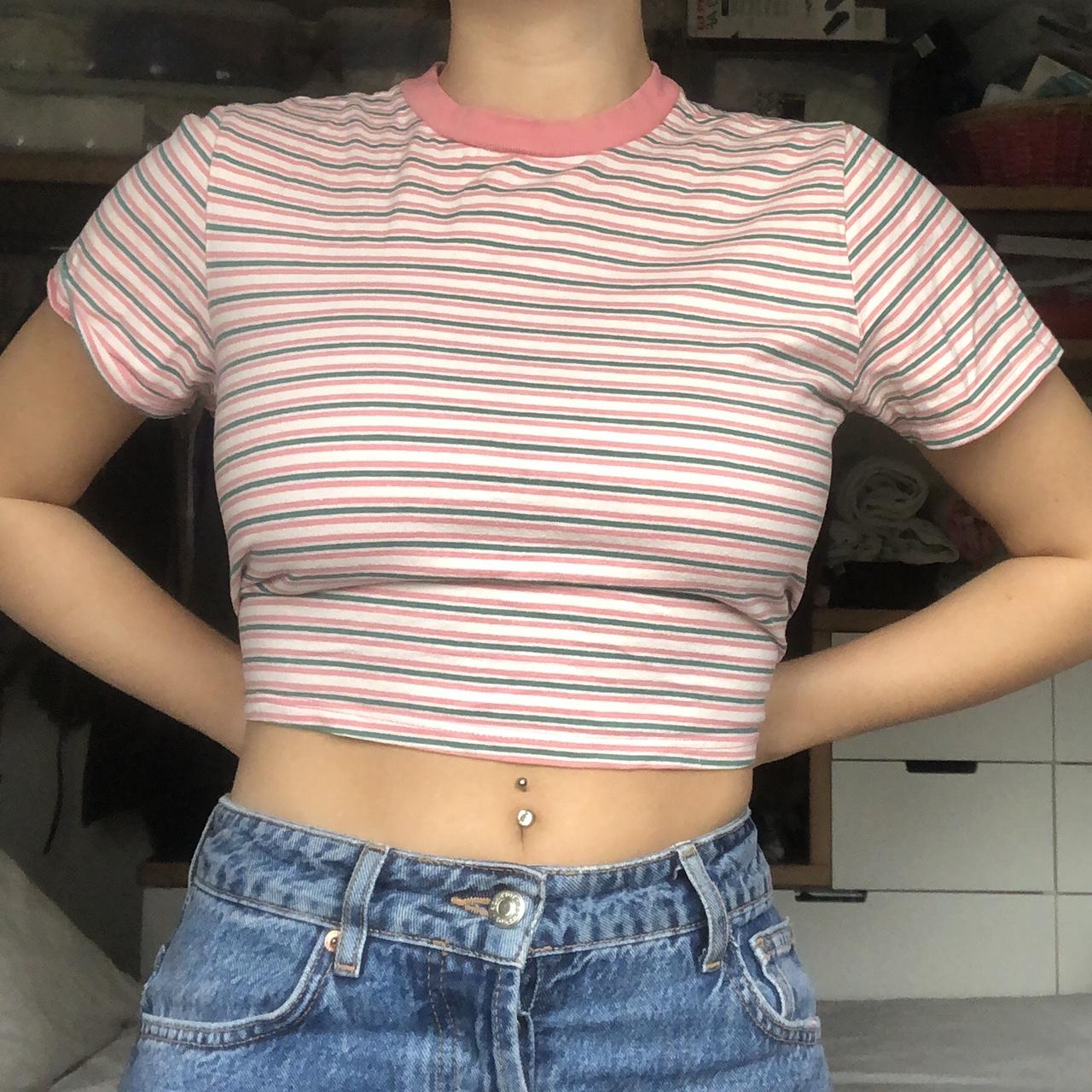 urban outfitters striped crop top
