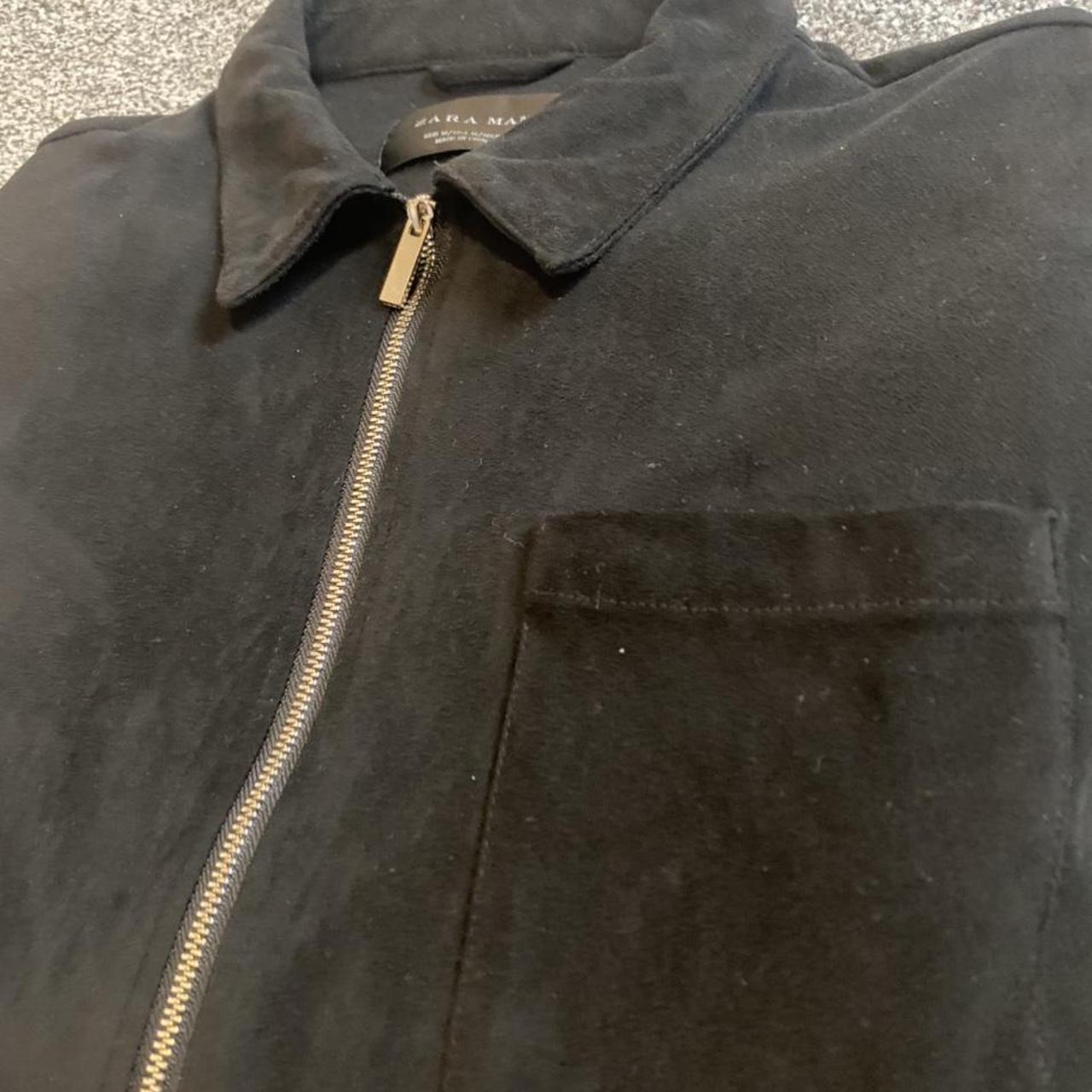 Zara Black Suede Jacket - Depop