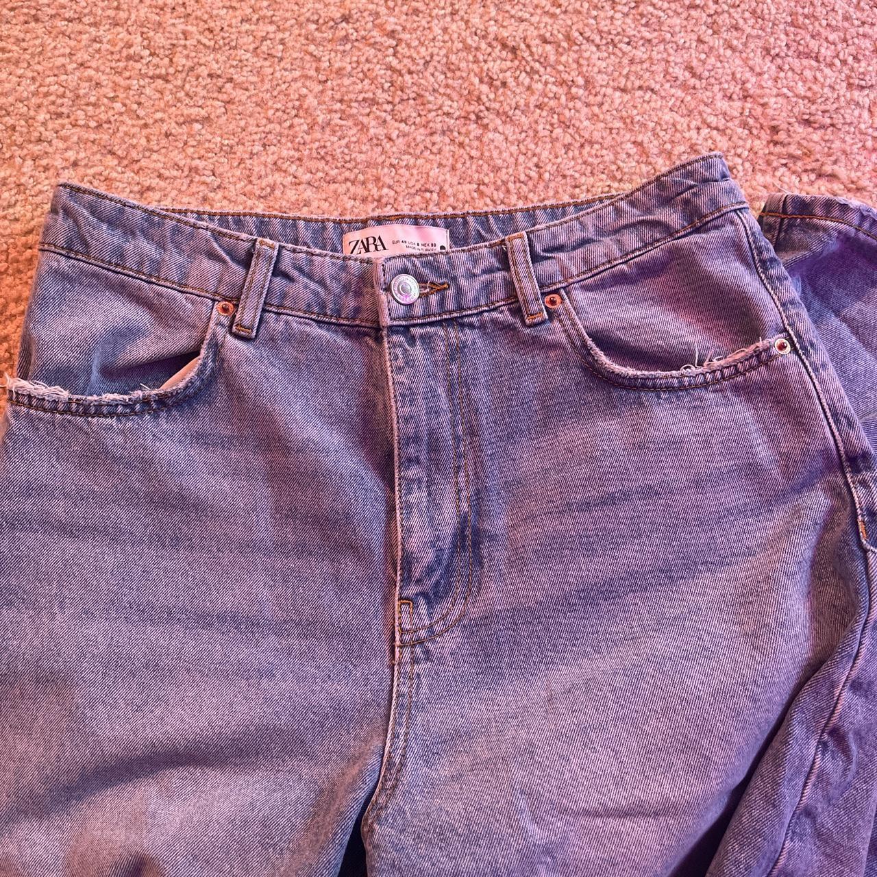 zara straight/baggy light wash jeans - labeled size... - Depop