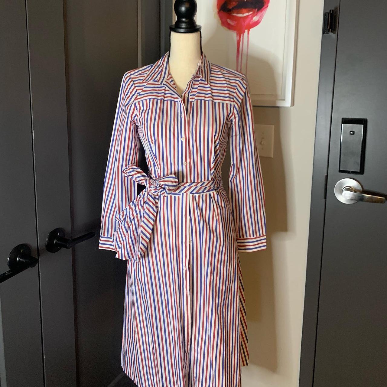 j crew striped shirt dress